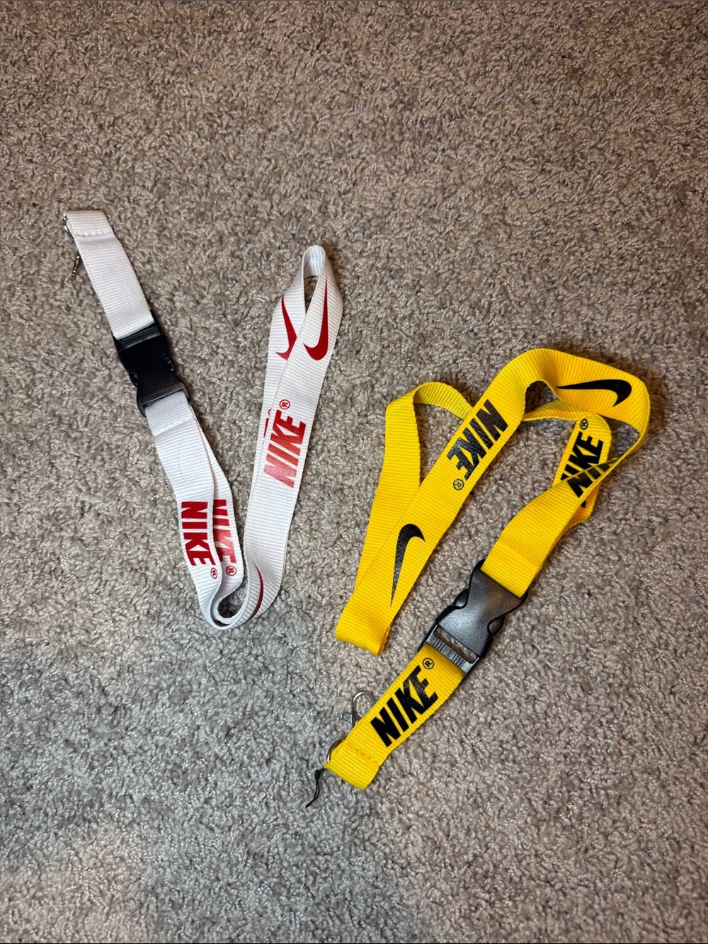 Nike Lanyard Duo — White with Red & Yellow with Black